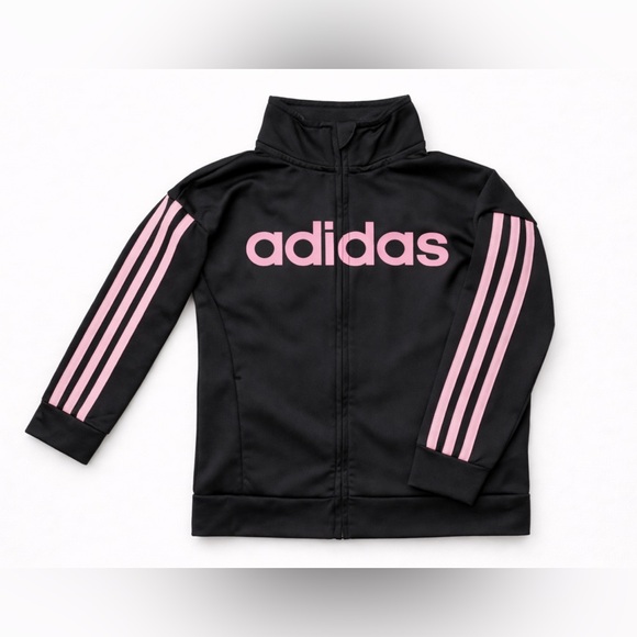 adidas Other - Adidas Girls Size 5 Black & Pink Full Zip Track Jacket